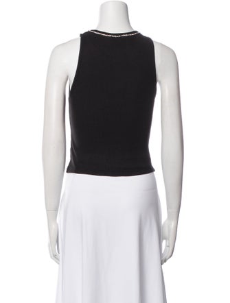 Alice + Olivia Scoop Neck Sleeveless Crop Top