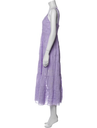 Alice + Olivia V-Neck Midi Length Dress