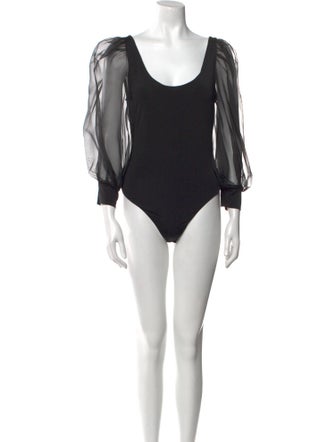 Alice + Olivia Scoop Neck Three-Quarter Sleeve Bodysuit