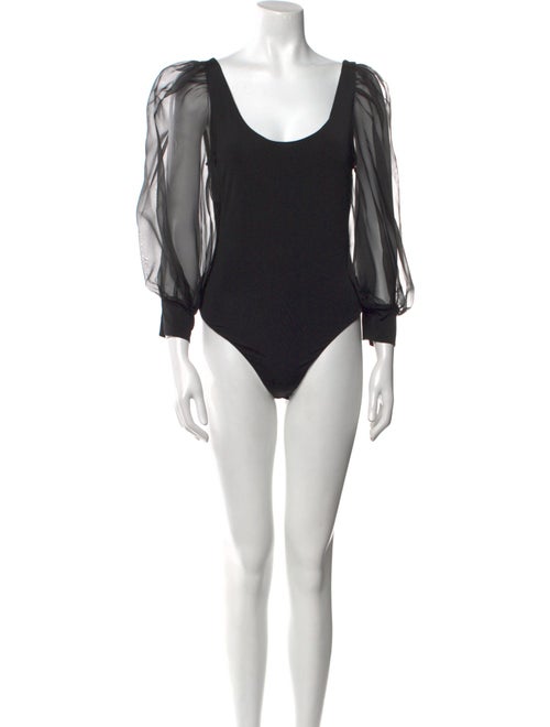 Alice + Olivia Scoop Neck Three-Quarter Sleeve Bodysuit