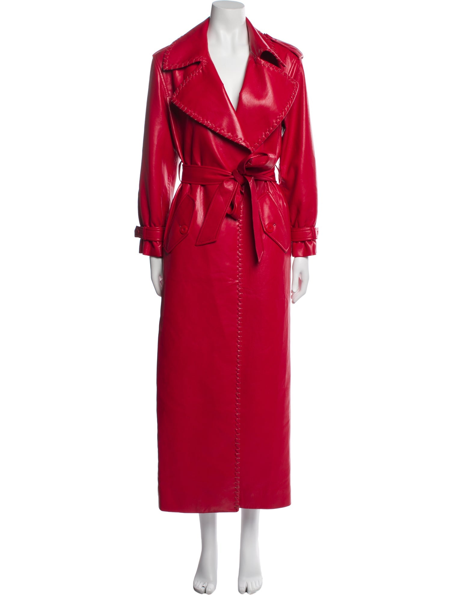 Alice + Olivia Faux Leather Trench Coat