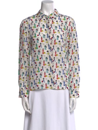 Alice + Olivia Silk Floral Print Blouse