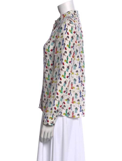 Alice + Olivia Silk Floral Print Blouse