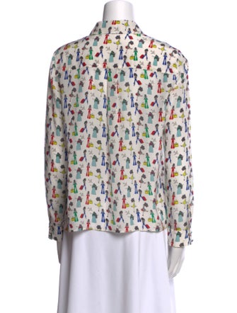 Alice + Olivia Silk Floral Print Blouse