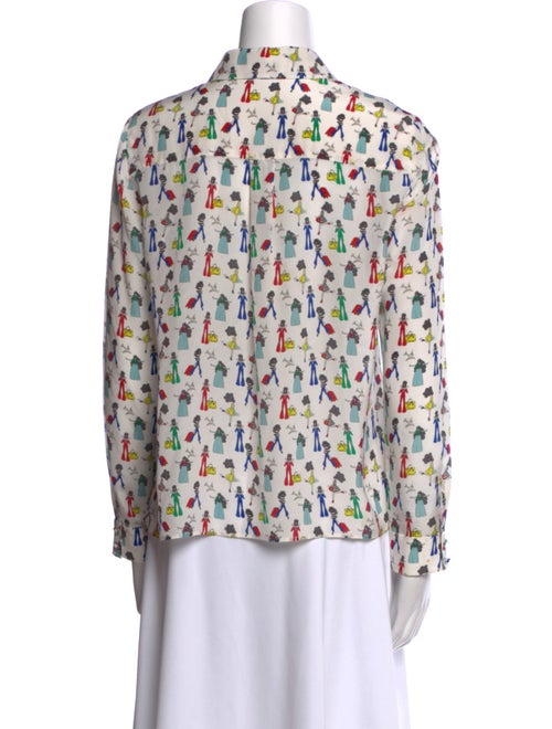 Alice + Olivia Silk Floral Print Blouse