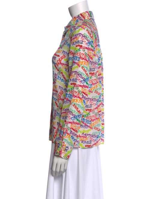 Alice + Olivia Silk Printed Button-Up Top