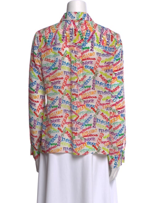 Alice + Olivia Silk Printed Button-Up Top