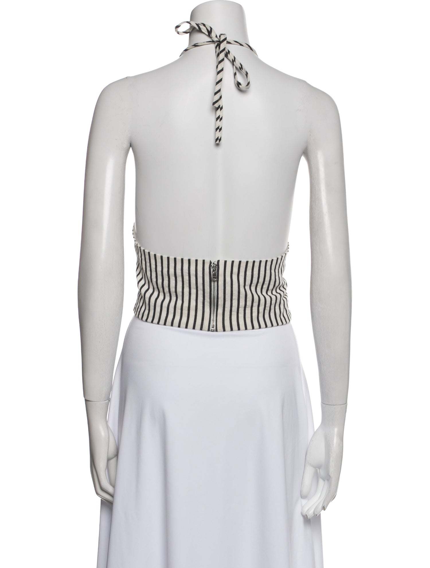 Alice + Olivia Striped Halterneck Crop Top