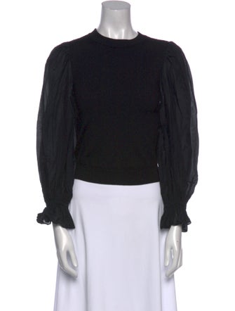 Alice + Olivia Wool Crew Neck Crop Top