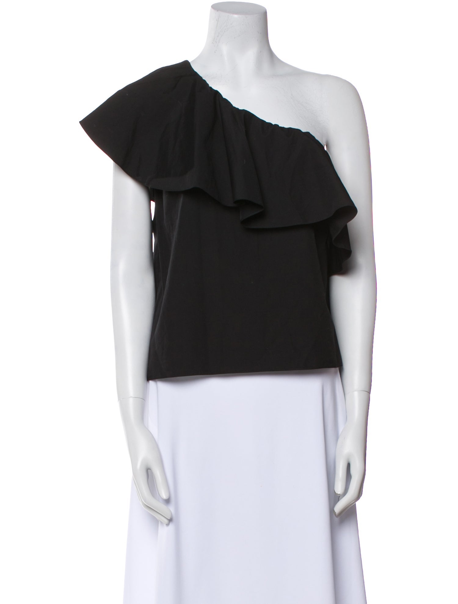 Alice + Olivia One-Shoulder Short Sleeve Crop Top