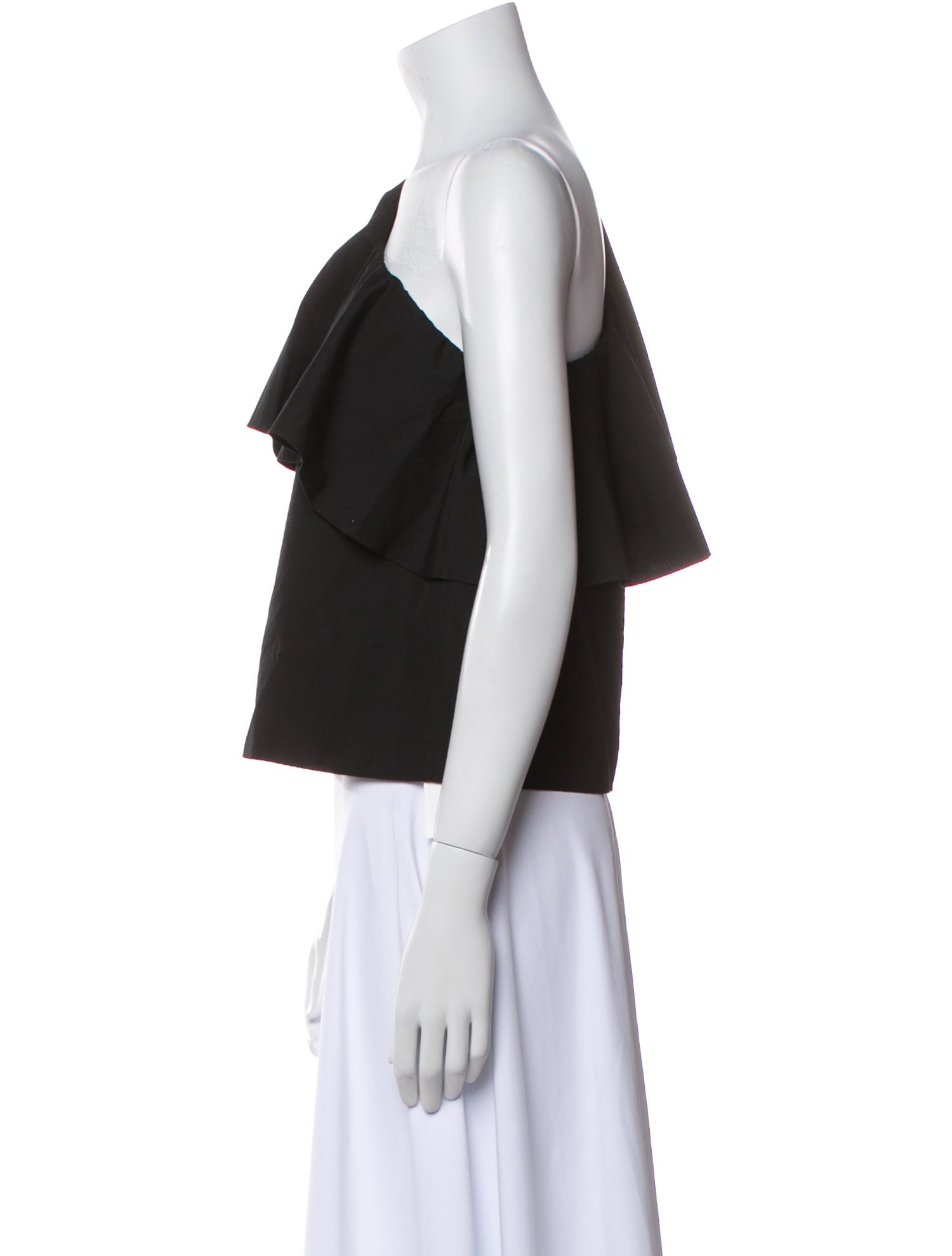 Alice + Olivia One-Shoulder Short Sleeve Crop Top