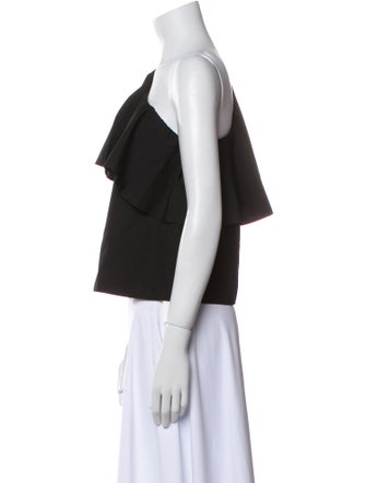 Alice + Olivia One-Shoulder Short Sleeve Crop Top