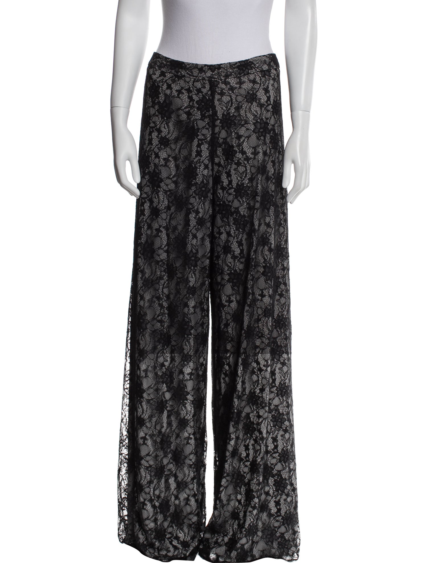 Alice + Olivia Lace Pattern Wide Leg Pants