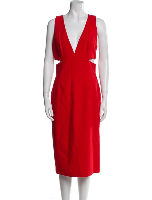 Alice + Olivia V-Neck Midi Length Dress