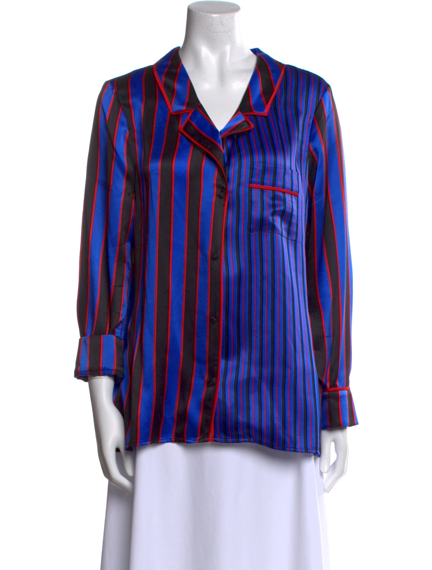 Alice + Olivia Silk Striped Blouse