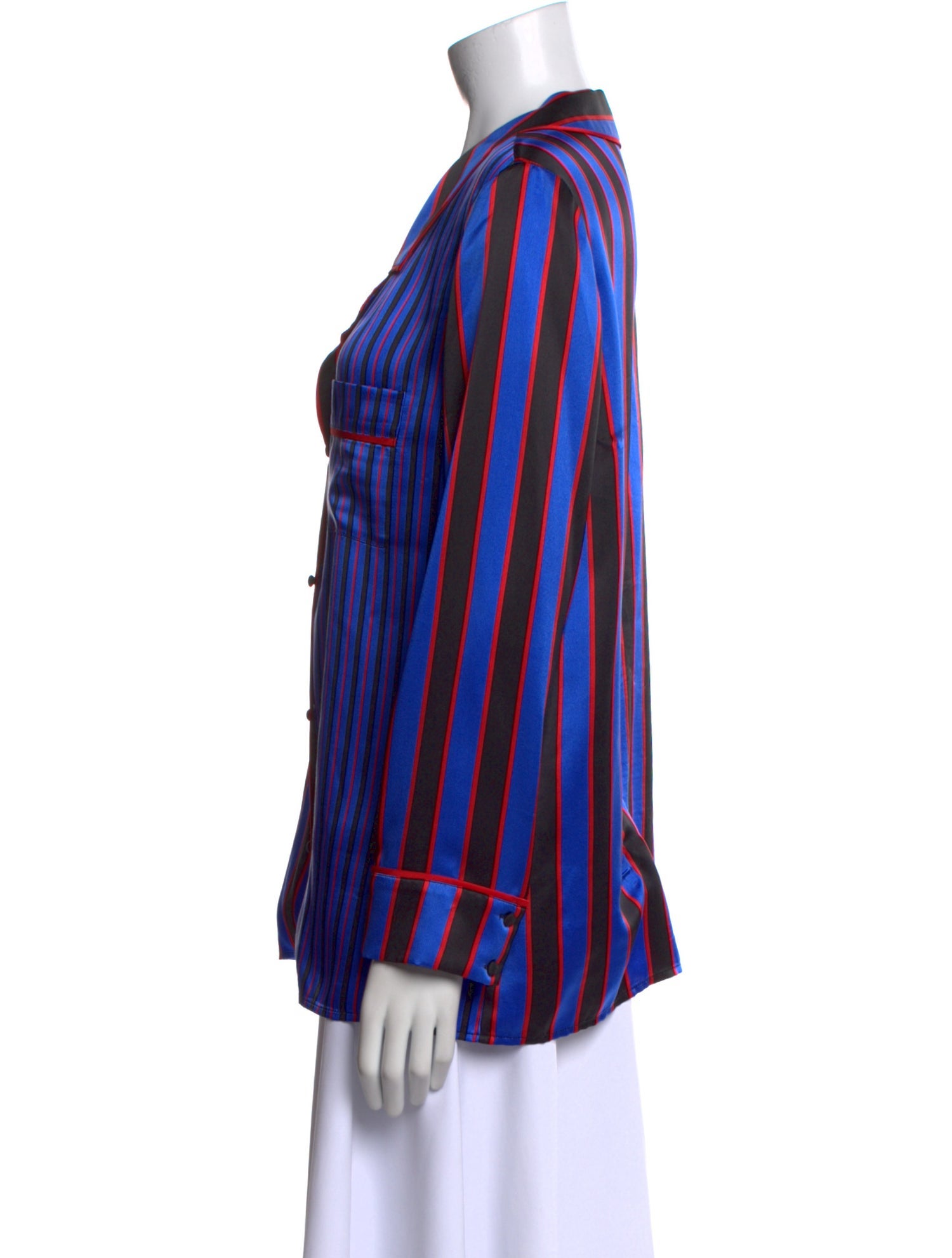Alice + Olivia Silk Striped Blouse