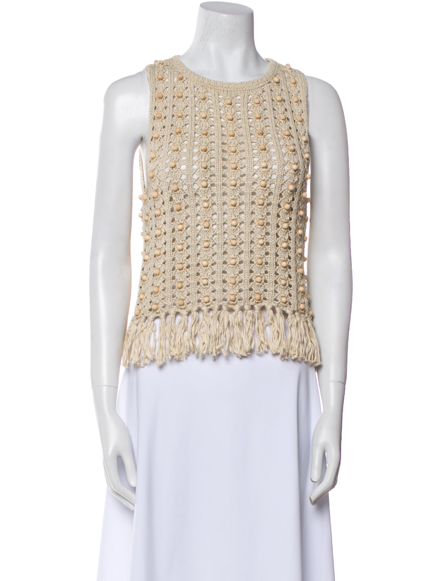 Alice + Olivia Lace Pattern Crew Neck Crop Top