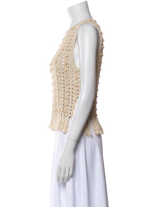 Alice + Olivia Lace Pattern Crew Neck Crop Top