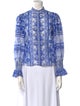 Alice + Olivia Printed Mock Neck Blouse