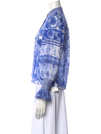 Alice + Olivia Printed Mock Neck Blouse