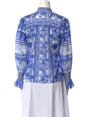 Alice + Olivia Printed Mock Neck Blouse