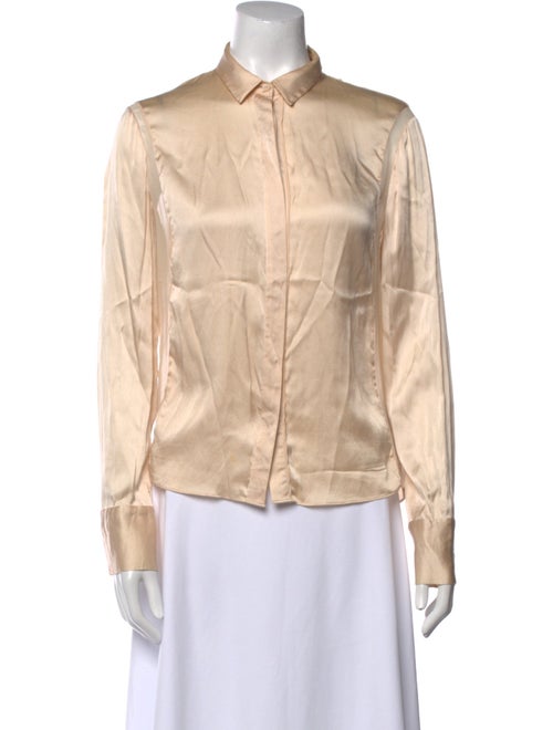 Alice + Olivia Silk Long Sleeve Button-Up Top