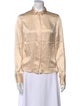 Alice + Olivia Silk Long Sleeve Button-Up Top