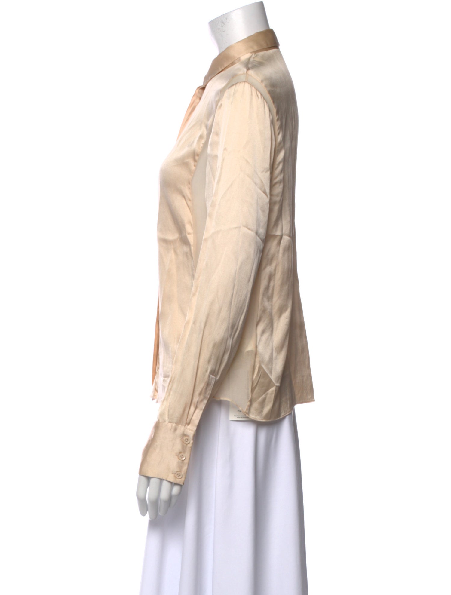 Alice + Olivia Silk Long Sleeve Button-Up Top