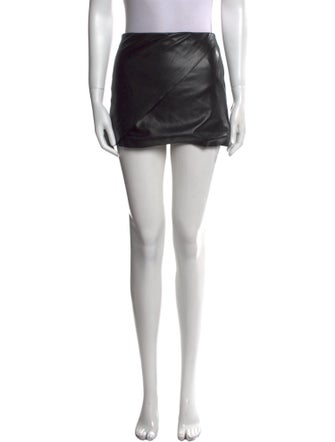Alice + Olivia Leather Trim Embellishment Mini Skirt
