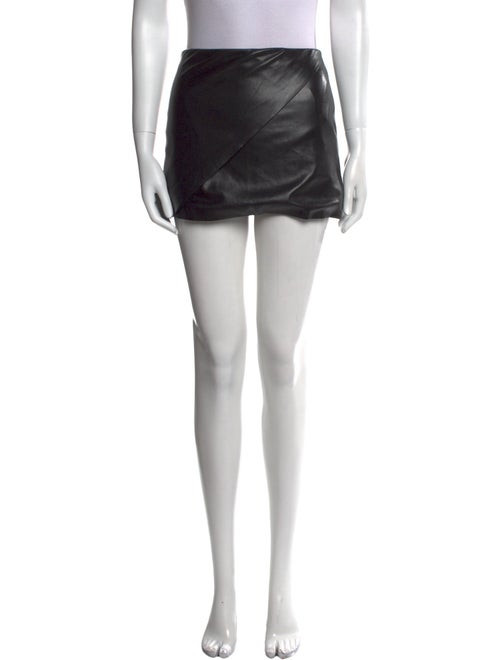 Alice + Olivia Leather Trim Embellishment Mini Skirt
