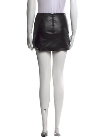 Alice + Olivia Leather Trim Embellishment Mini Skirt