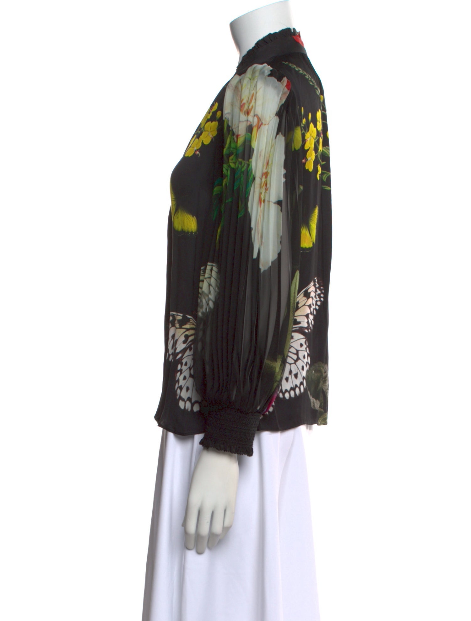 Alice + Olivia Floral Print V-Neck Blouse