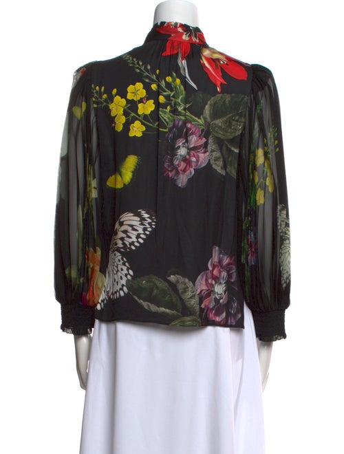 Alice + Olivia Floral Print V-Neck Blouse