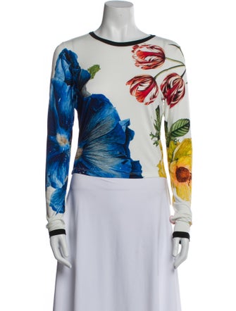 Alice + Olivia Printed Bateau Neckline Sweatshirt
