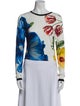 Alice + Olivia Printed Bateau Neckline Sweatshirt
