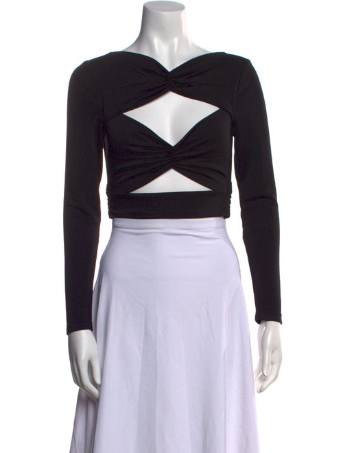 Alice + Olivia V-Neck Long Sleeve Crop Top