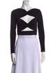 Alice + Olivia V-Neck Long Sleeve Crop Top