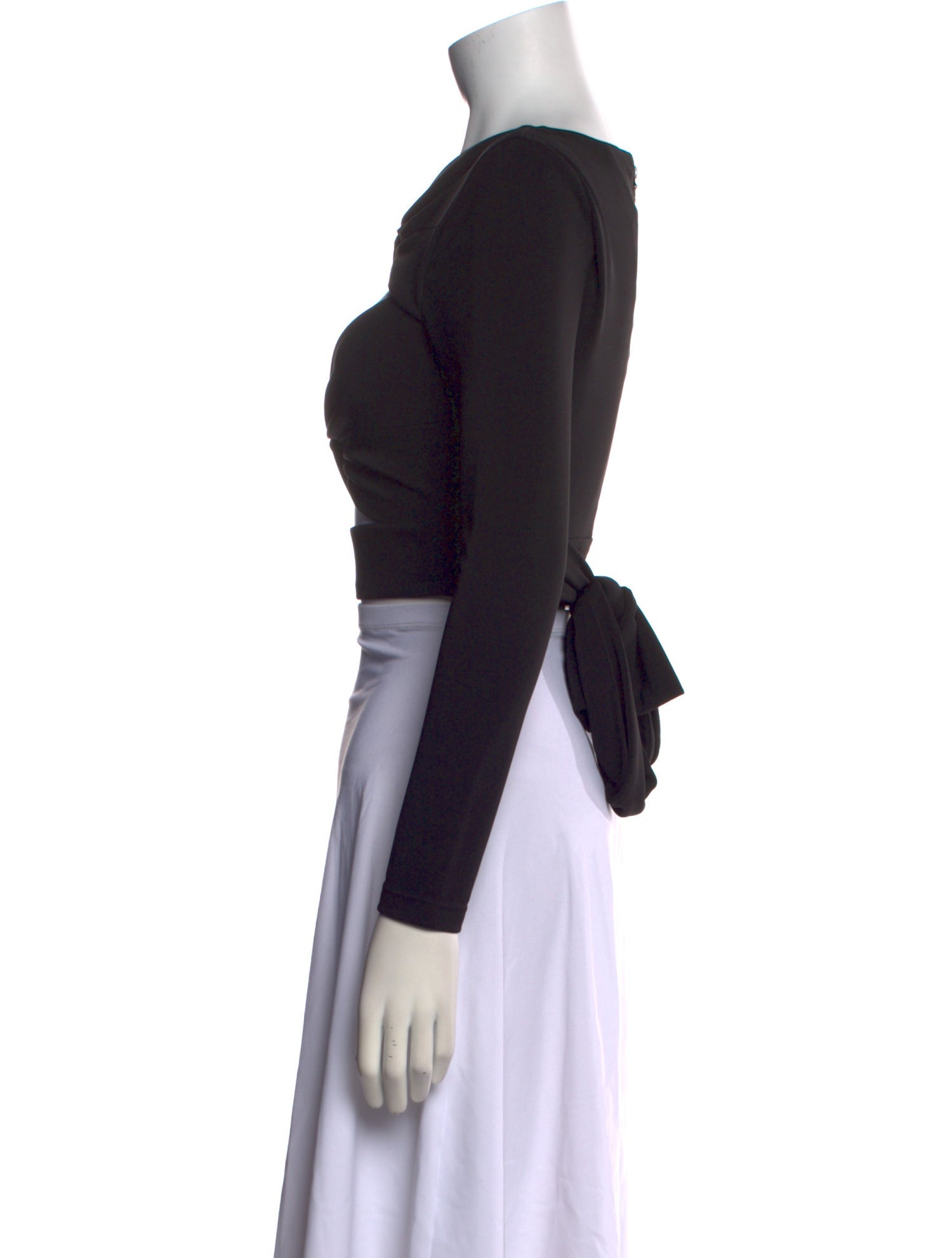 Alice + Olivia V-Neck Long Sleeve Crop Top