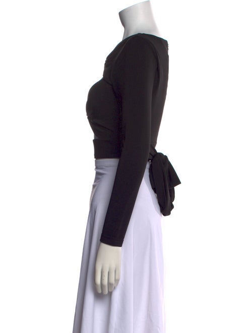 Alice + Olivia V-Neck Long Sleeve Crop Top