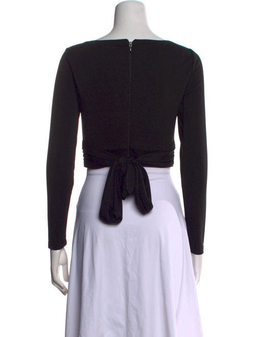 Alice + Olivia V-Neck Long Sleeve Crop Top