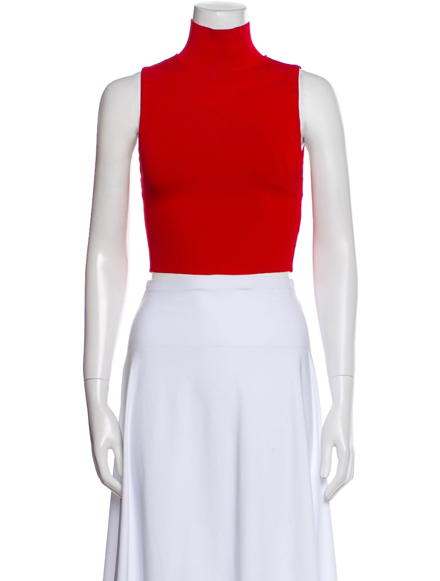 Alice + Olivia Mock Neck Sleeveless Crop Top