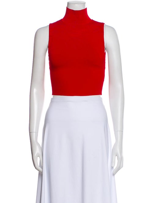 Alice + Olivia Mock Neck Sleeveless Crop Top
