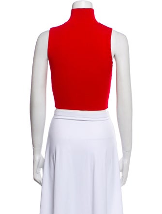 Alice + Olivia Mock Neck Sleeveless Crop Top
