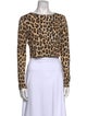 Alice + Olivia Animal Print Scoop Neck Crop Top