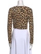 Alice + Olivia Animal Print Scoop Neck Crop Top