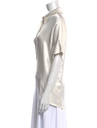 Alice + Olivia Short Sleeve Button-Up Top