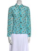 Alice + Olivia Silk Printed Button-Up Top