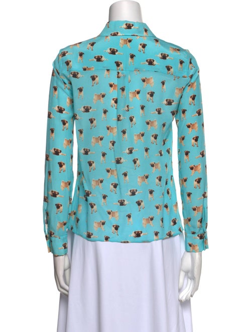 Alice + Olivia Silk Printed Button-Up Top