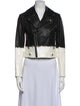 Alice + Olivia Leather Colorblock Pattern Biker Jacket