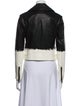 Alice + Olivia Leather Colorblock Pattern Biker Jacket